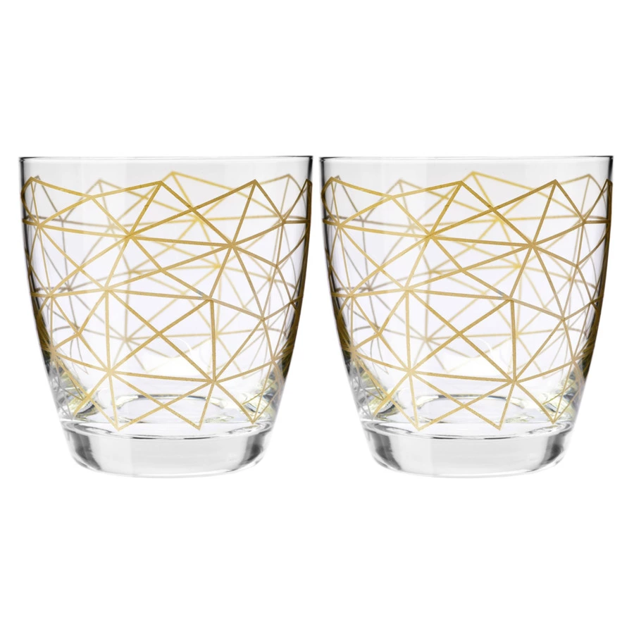 Набор бокалов для воды Krosno Золотая нить 370 мл, 2 шт