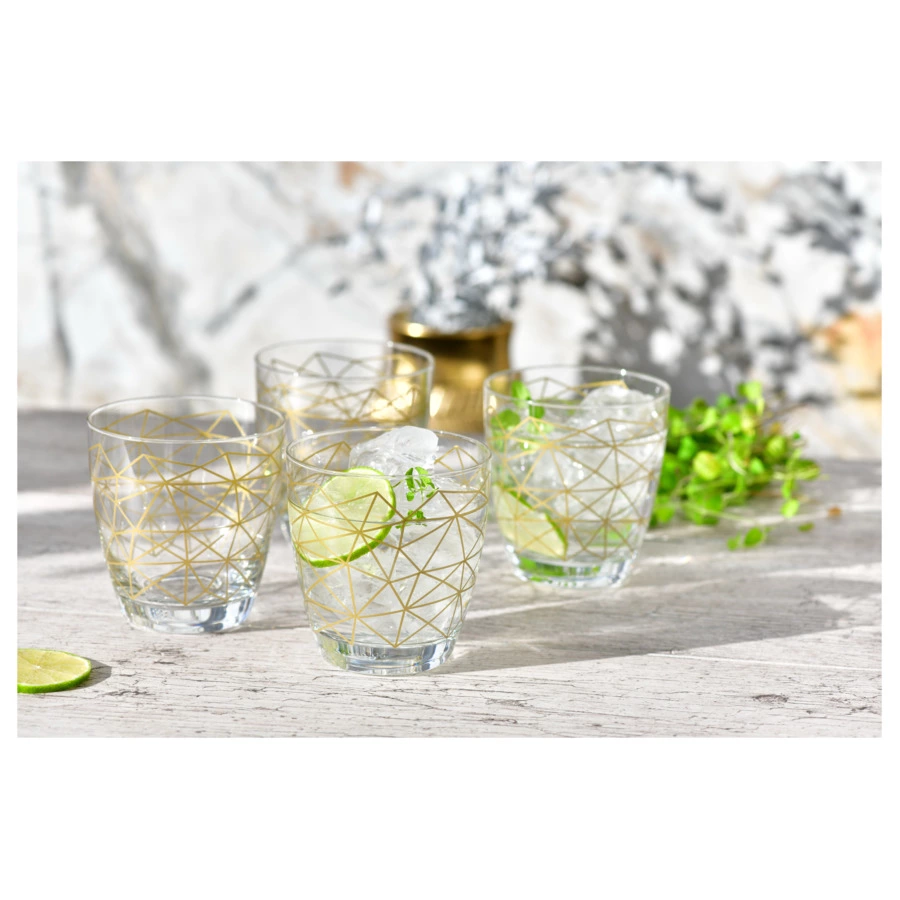 Набор бокалов для воды Krosno Золотая нить 370 мл, 2 шт