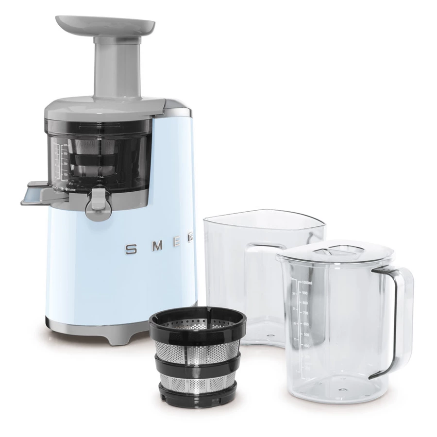 Соковыжималка шнековая SMEG SJF01PBEU, 43 об/мин, корпус пластик, пастельная голубая