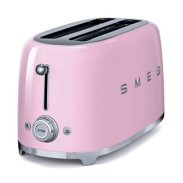 Тостер на 4 ломтика SMEG TSF02PKEU, 1500 Вт, розовый