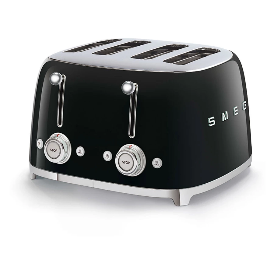 Тостер на 4 ломтика SMEG TSF03BLEU, 2100 Вт, черный