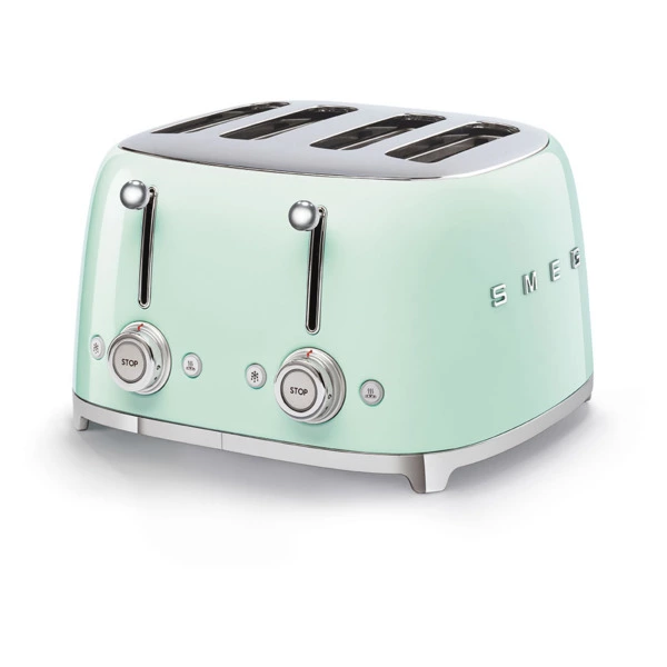 Тостер на 4 ломтика SMEG TSF03PGEU, 2100 Вт, пастельный зеленый
