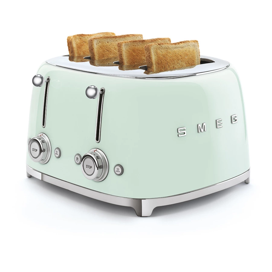 Тостер на 4 ломтика SMEG TSF03PGEU, 2100 Вт, пастельный зеленый