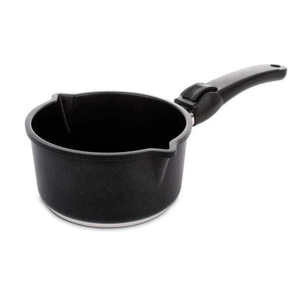 Ковш со съемной ручкой АМТ Frying Pans 16 см, 900 мл, алюминий, черный