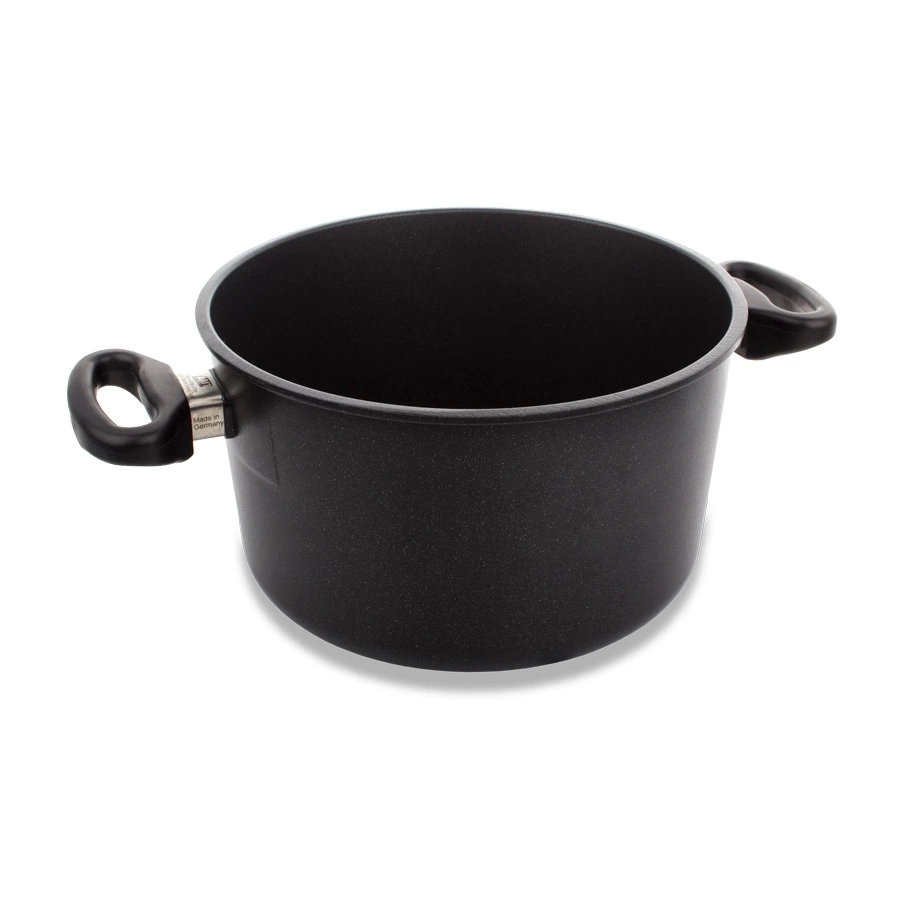 Кастрюля антипригарная для индукции с двумя ручками антипригарная АМТ 24х14 см, 5 л, алюминий