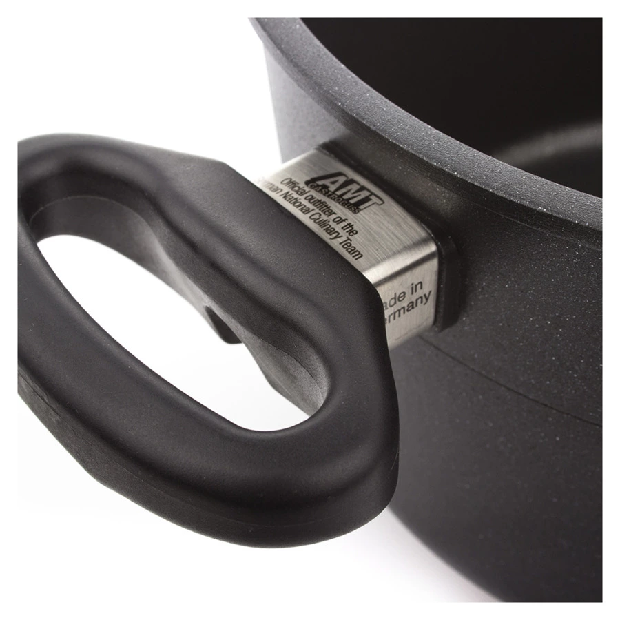 Кастрюля антипригарная для индукции с двумя ручками антипригарная АМТ 24х14 см, 5 л, алюминий