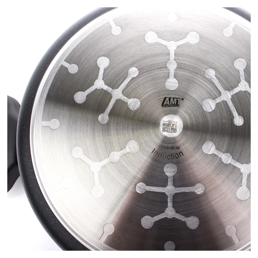 Кастрюля антипригарная для индукции с двумя ручками антипригарная АМТ 24х14 см, 5 л, алюминий