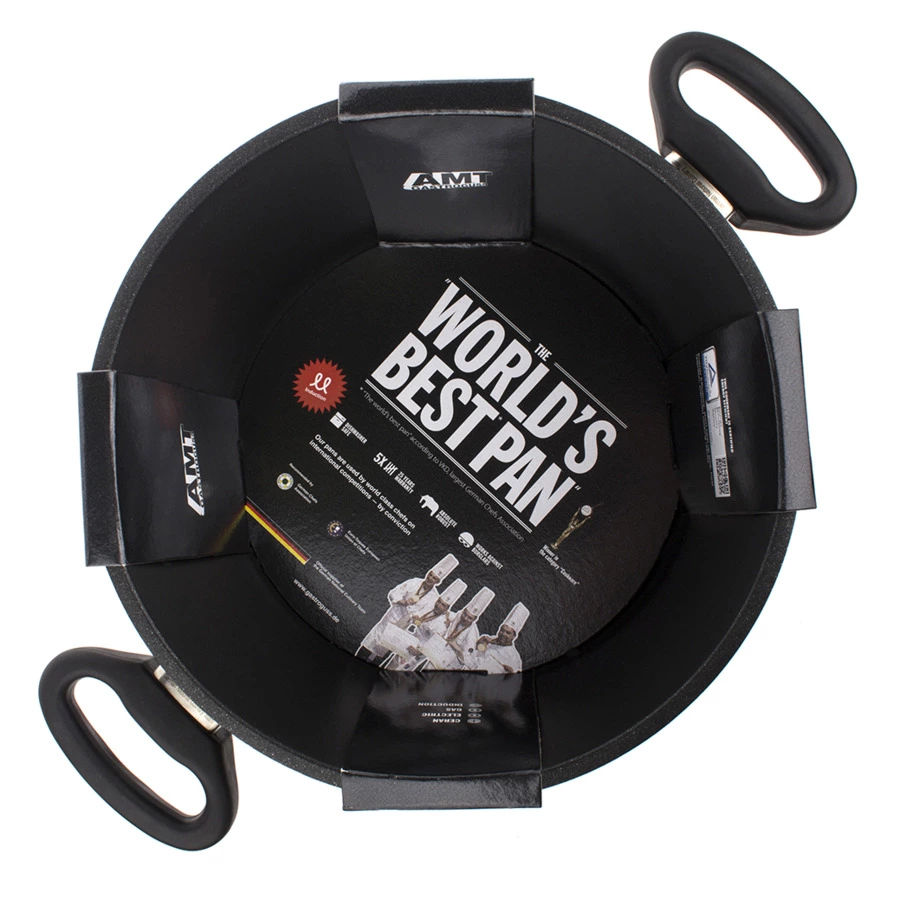 Кастрюля антипригарная для индукции с двумя ручками антипригарная АМТ 24х14 см, 5 л, алюминий