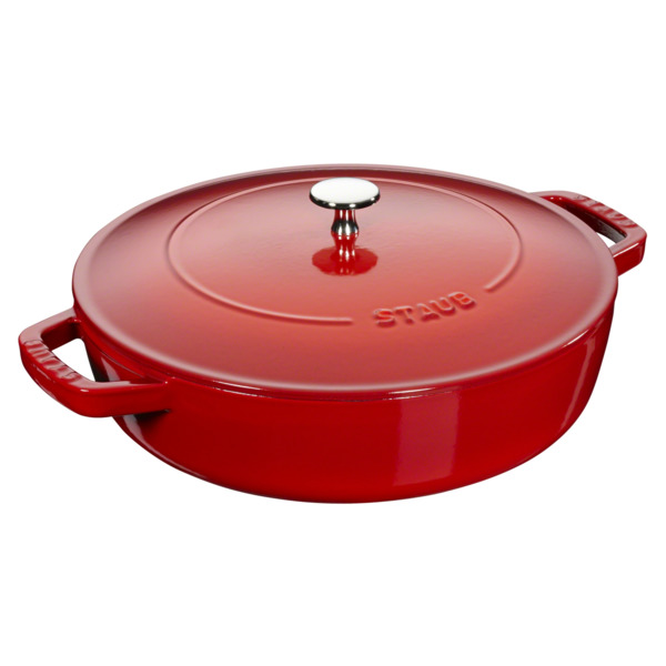 Сотейник с крышкой Staub Chistera 24 см, 2,4 л, чугун, вишневый