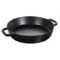 Сковорода с двумя ручками Staub 26 см, черная, чугун, для индукции, духовки, п/к