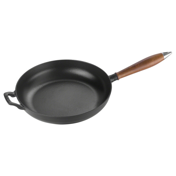 Cковорода с деревянной ручкой Staub 28см черный, чугун, для индукции, духовки