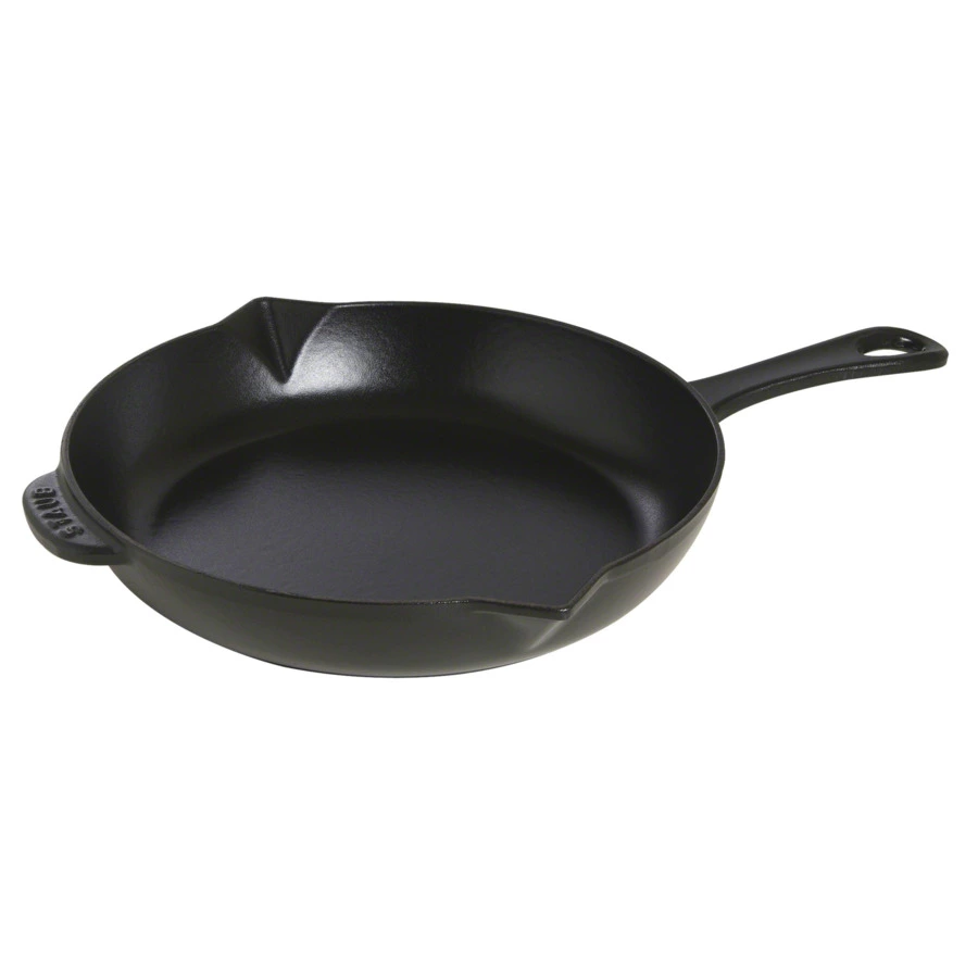 Сковорода с чугунной ручкой Staub 26см, чугун, черная, для индукции, духовки, п/к
