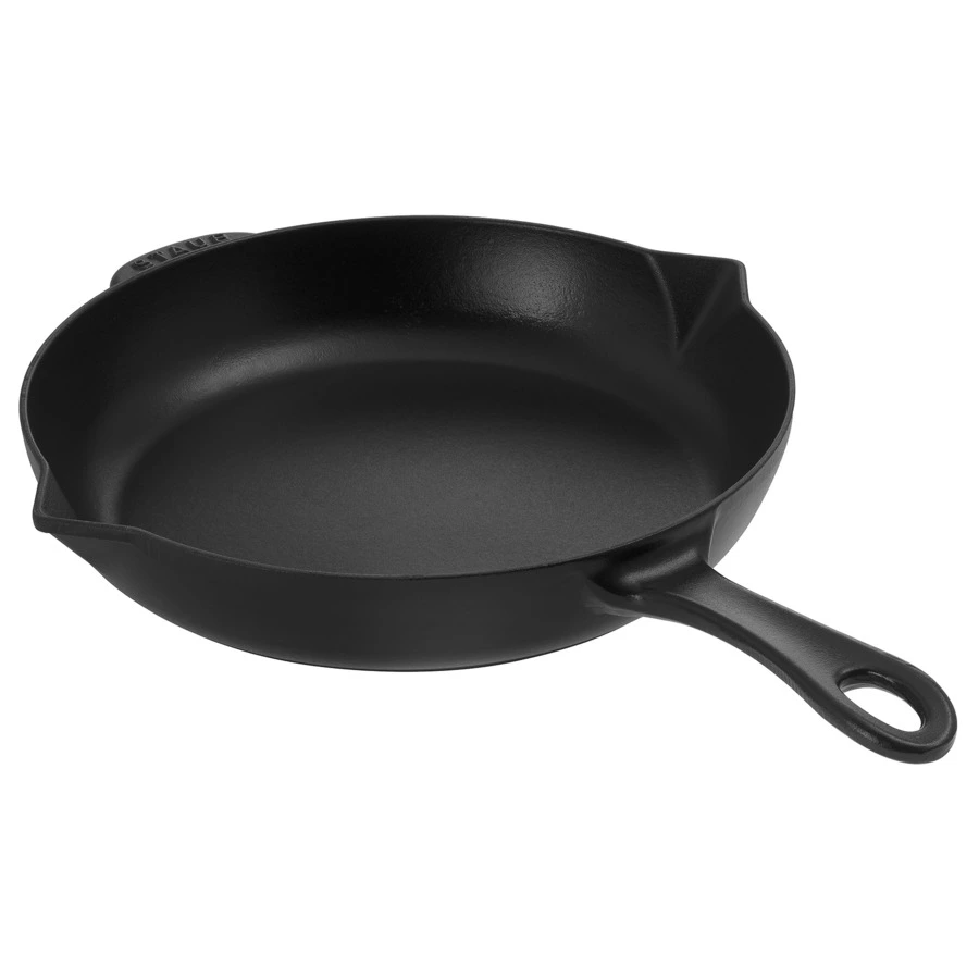 Сковорода с чугунной ручкой Staub 26см, чугун, черная, для индукции, духовки, п/к