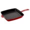 Сковорода для гриля квадратная Staub 30х30 см, вишневая, чугун, для индукции, духовки