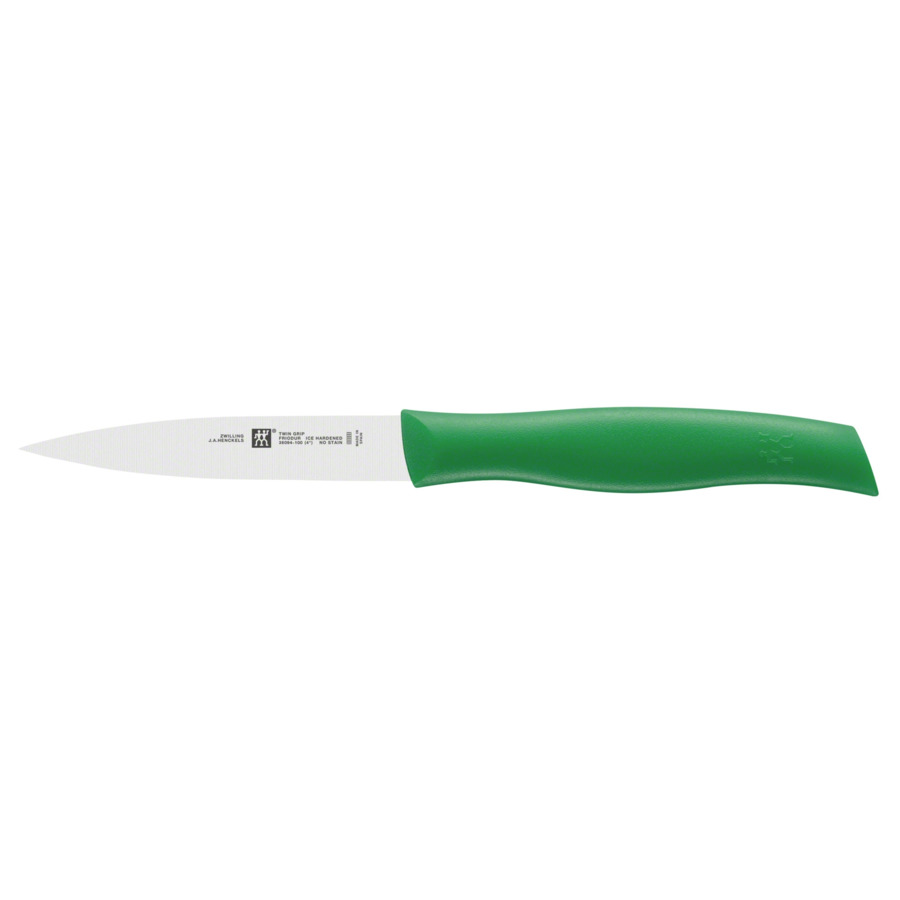 цена Нож 100 мм, для чистки овощей, зеленый, TWIN Grip