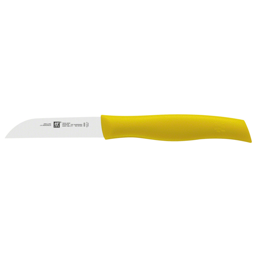 цена Нож 80 мм, для чистки овощей, желтый, TWIN Grip