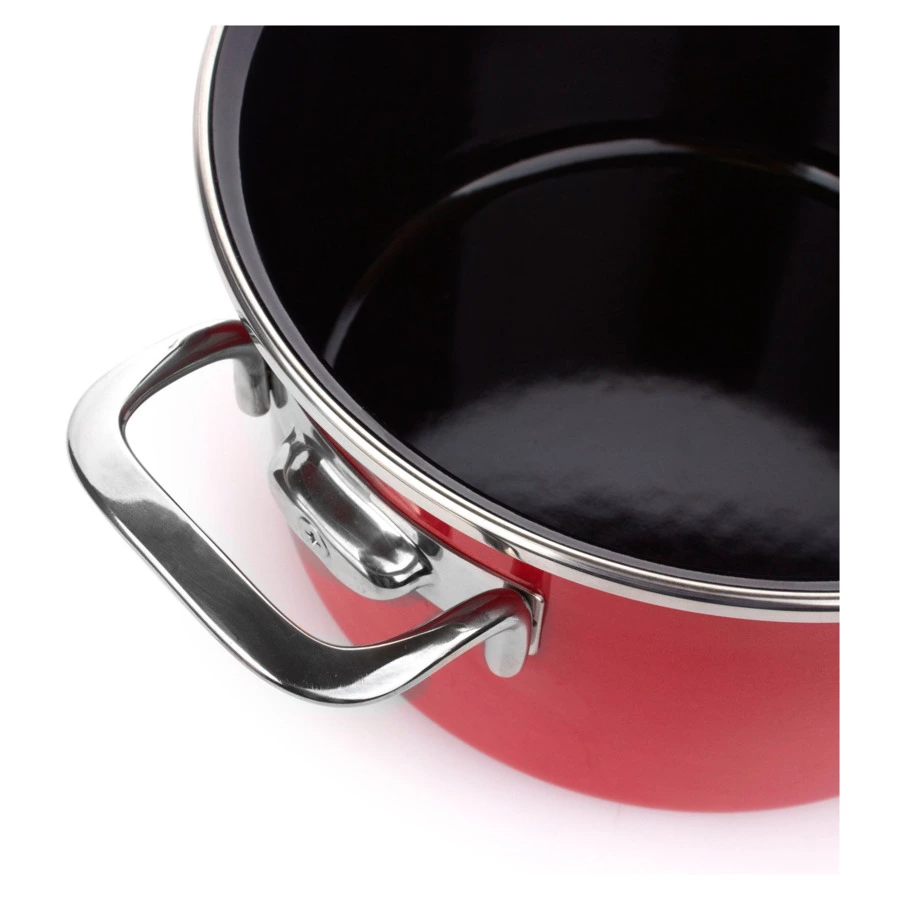 Кастрюля высокая эмалированная с крышкой KOCHSTAR 3,7 л 20 см, красная