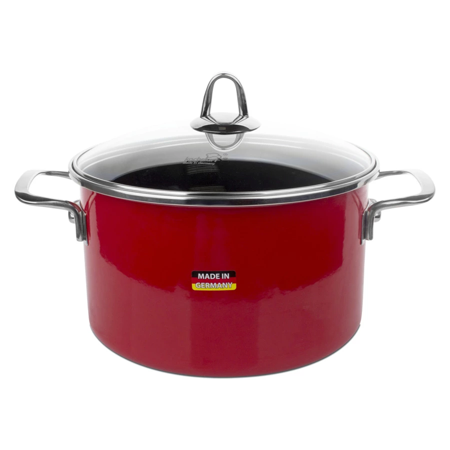 Кастрюля высокая эмалированная KOCHSTAR 6,1л 24см (красный)