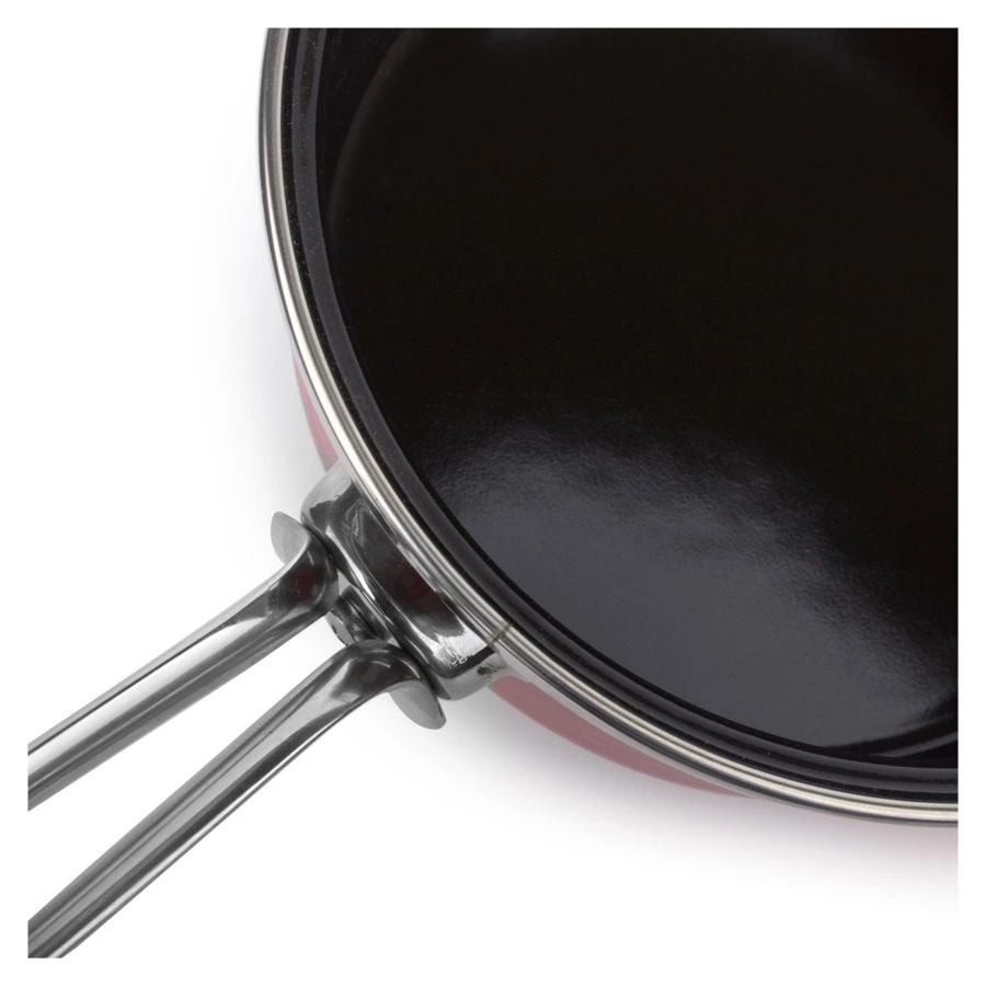 Ковш эмалированный со стеклянной крышкой KOCHSTAR 1,4 л, 16 см, красный