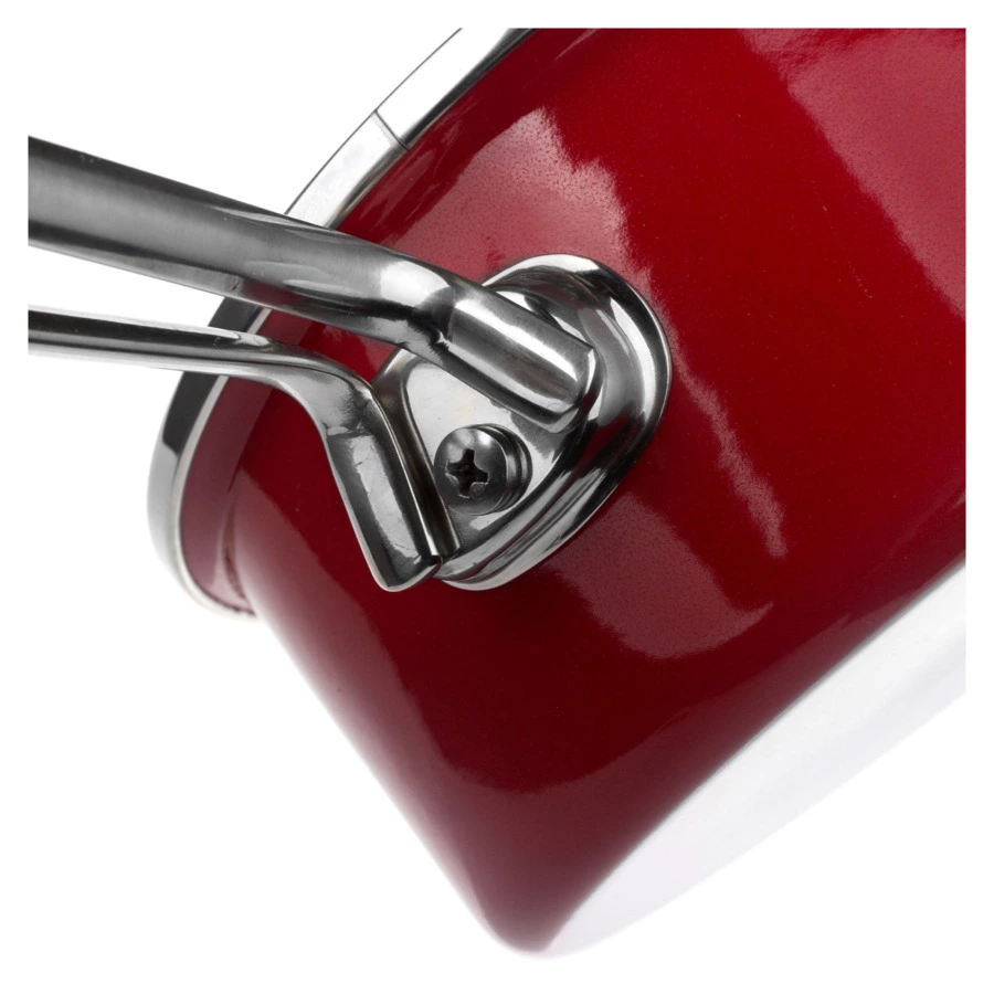 Ковш эмалированный со стеклянной крышкой KOCHSTAR 1,4 л, 16 см, красный