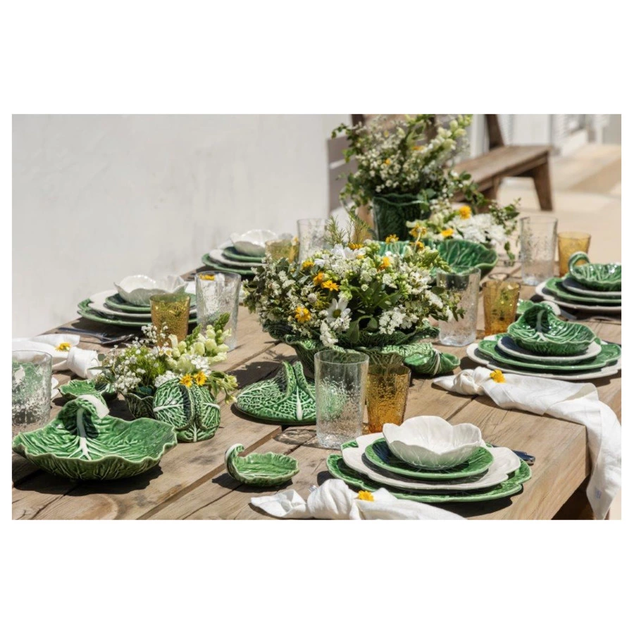 Салатник с резным краем Bordallo Pinheiro Капуста 22,5 см, керамика