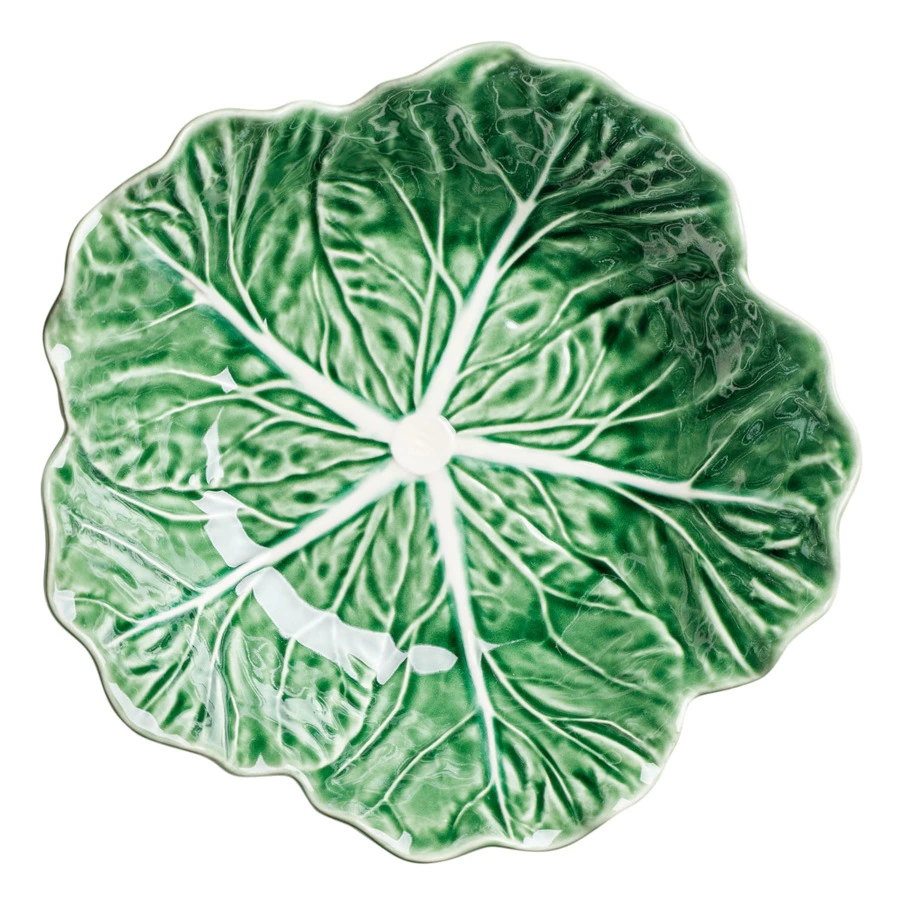 Салатник с резным краем Bordallo Pinheiro Капуста 22,5 см, керамика