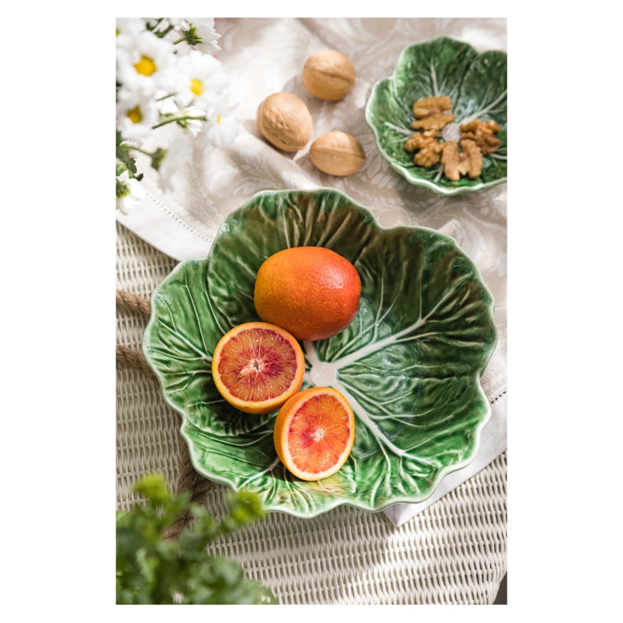 Салатник с резным краем Bordallo Pinheiro Капуста 22,5 см, керамика