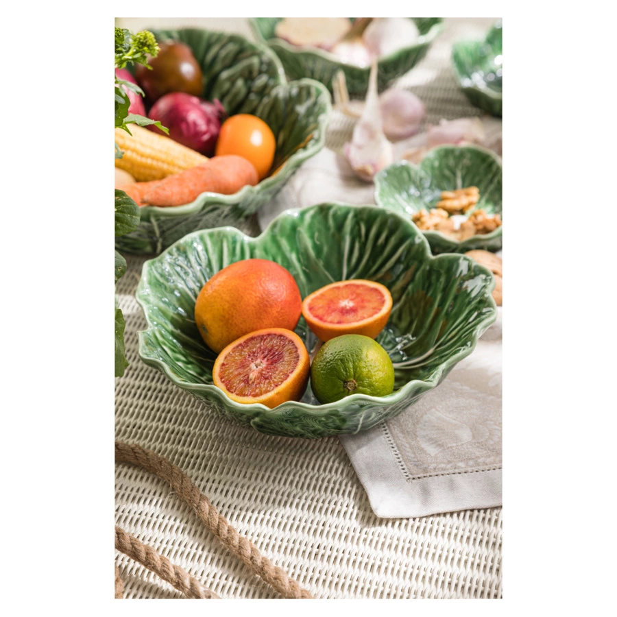 Салатник с резным краем Bordallo Pinheiro Капуста 22,5 см, керамика