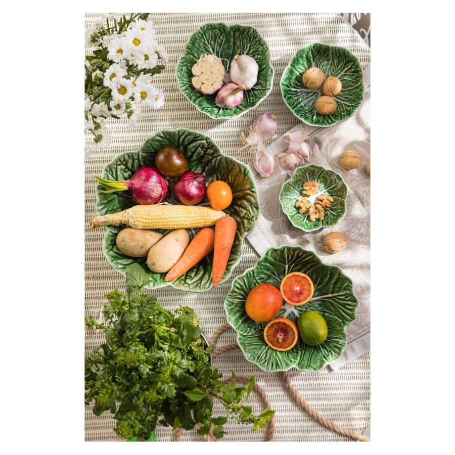 Салатник с резным краем Bordallo Pinheiro Капуста 22,5 см, керамика