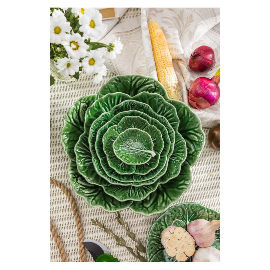 Салатник с резным краем Bordallo Pinheiro Капуста 22,5 см, керамика