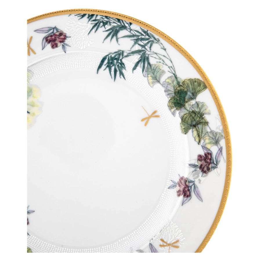 Тарелка закусочная Rosenthal Турандот 22 см, фарфор, белый, золотой кант