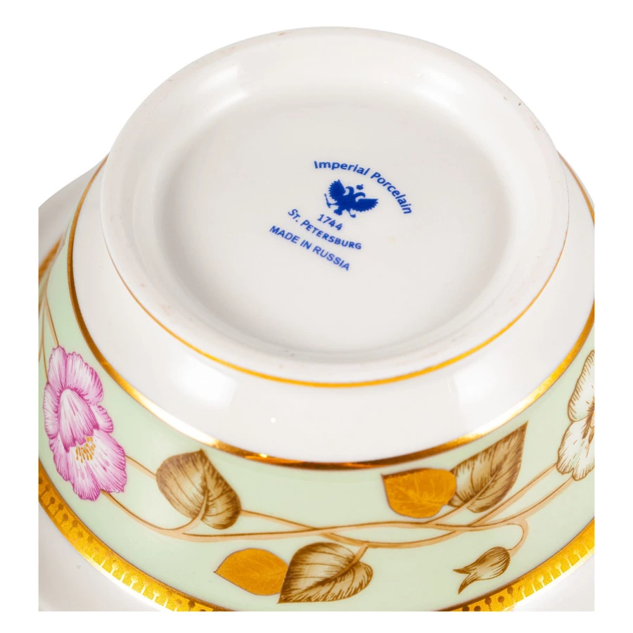 Салатник порционный ИФЗ Нефритовый фон Александрия 13 см, фарфор твердый