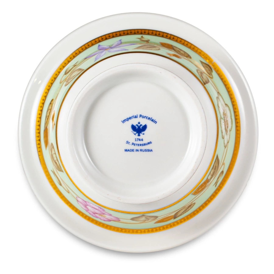 Салатник порционный ИФЗ Нефритовый фон Александрия 13 см, фарфор твердый