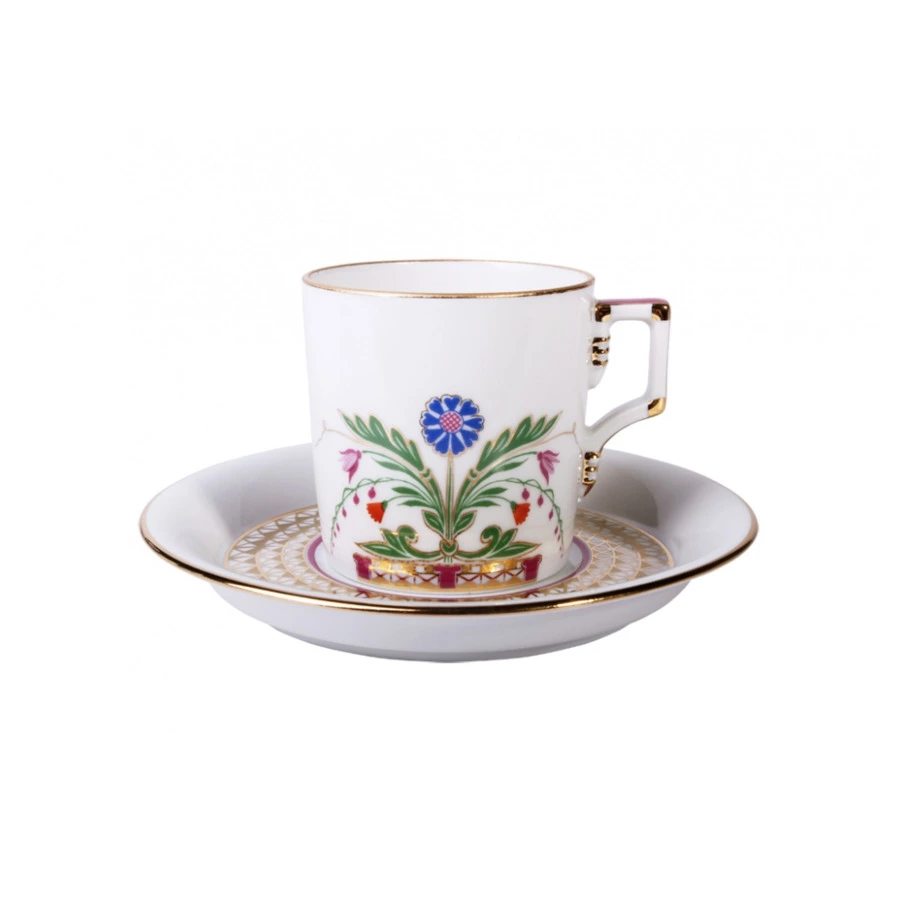 Чашка кофейная с блюдцем ИФЗ Замоскворечье Гербовая 160 мл, фарфор твердый
