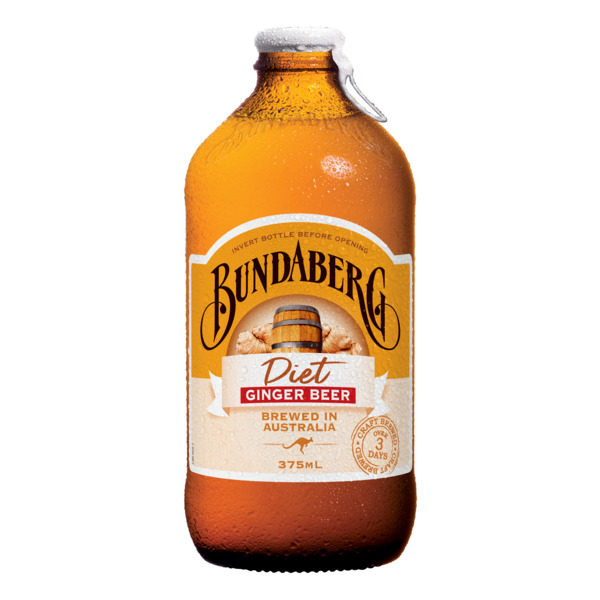 Лимонад Bundaberg Ginger Beer Diet, 375 мл (имбирный низкокалорийный)
