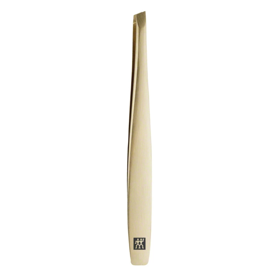 Пинцет наклонный Zwilling Beauty Premium, сталь матовая золотая