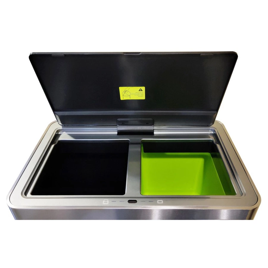 Ведро для мусора сенсорное EKO с тремя емкостями 30 л, 15 л, 15 л, сталь нержавеющая