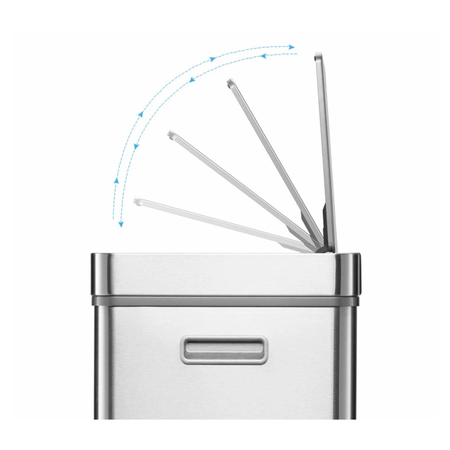 Ведро для мусора сенсорное EKO с тремя емкостями 30 л, 15 л, 15 л, сталь нержавеющая