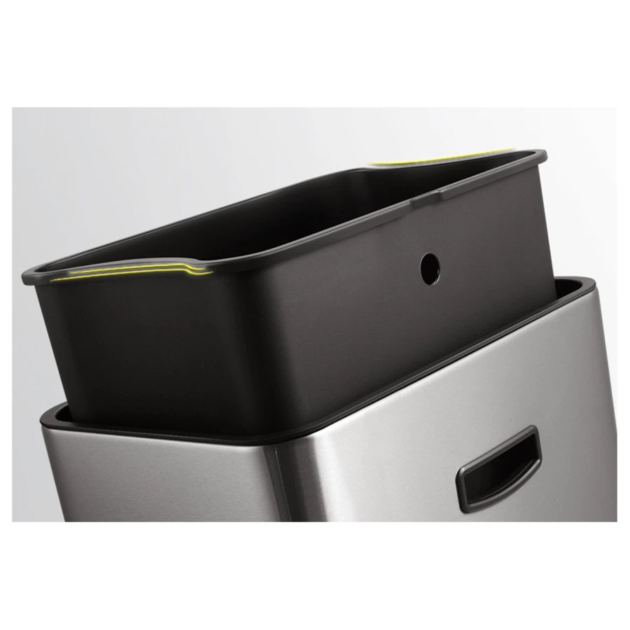 Ведро для мусора сенсорное EKO с тремя емкостями 30 л, 15 л, 15 л, сталь нержавеющая