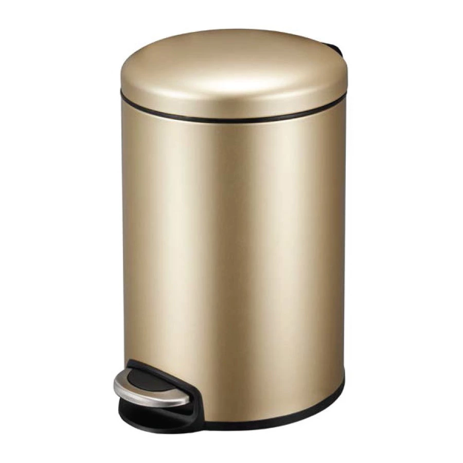 Ведро для мусора с педалью EKO Maggey 8 л, сталь нержавеющая, золотая шампань