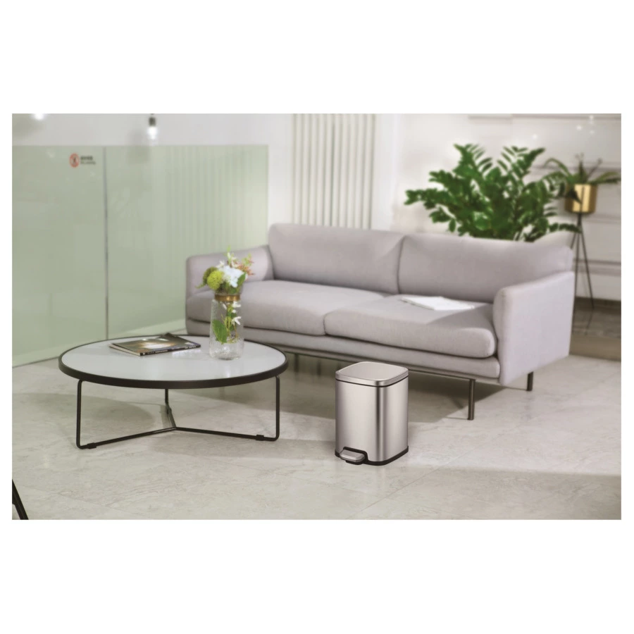 Ведро для мусора с педалью EKO Stella 6 л, сталь нержавеющая