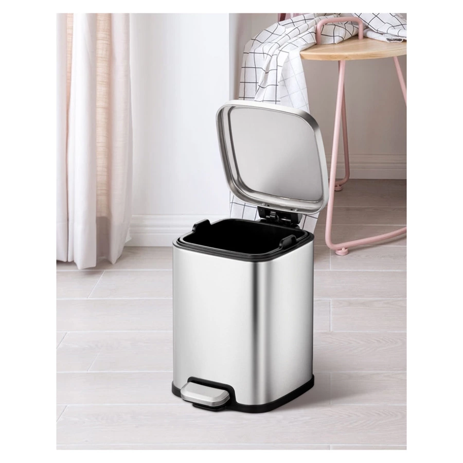 Ведро для мусора с педалью EKO Stella 6 л, сталь нержавеющая