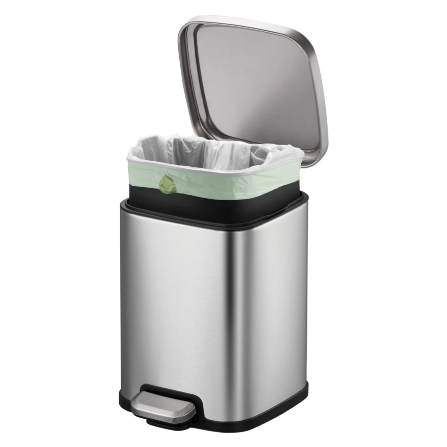 Ведро для мусора с педалью EKO Stella 6 л, сталь нержавеющая