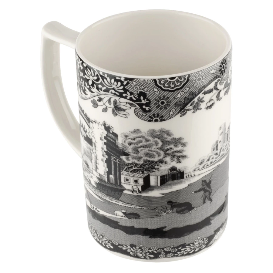 Набор кружек с чайными ложками Spode Черная Италия 340 мл, 2шт, лимитированный выпуск