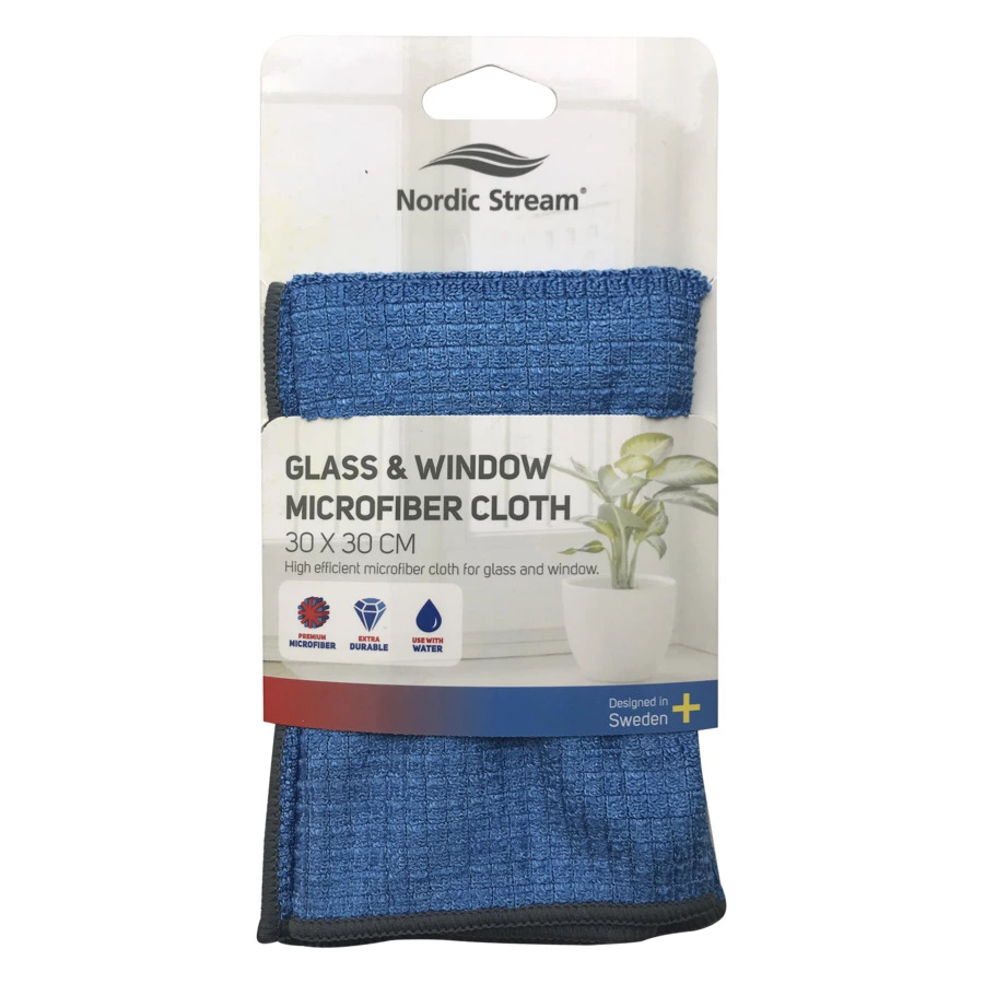 Тряпка для мытья стекол из микрофибры 30х30 см