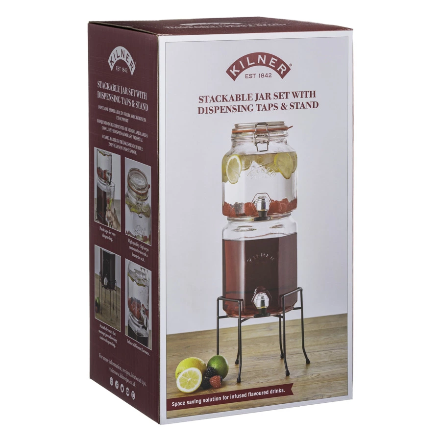 Набор лимонадников на подставке Kilner, 2,1л+3,1л