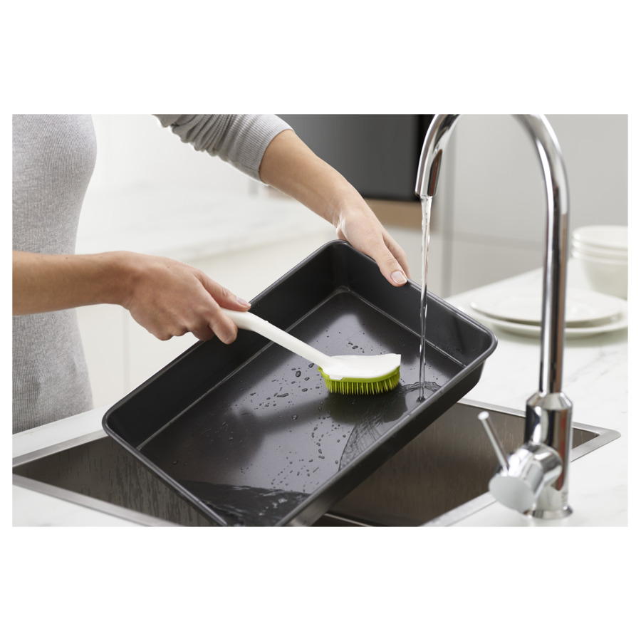 Щетка для мытья посуды с запасной насадкой Joseph Joseph, "CleanTech", бело-зеленая