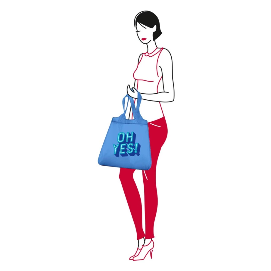 Сумка складная Reisenthel Mini maxi shopper, "Oh yes", синяя