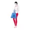 Сумка складная Reisenthel Mini maxi shopper, "Oh yes", синяя