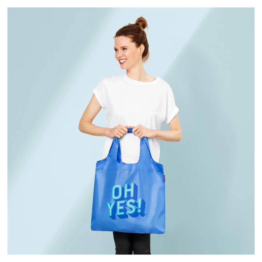 Сумка складная Reisenthel Mini maxi shopper, "Oh yes", синяя